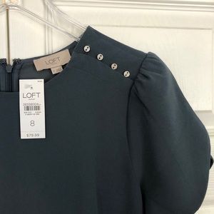 NWT slate dress, button detail and flutter sleeves